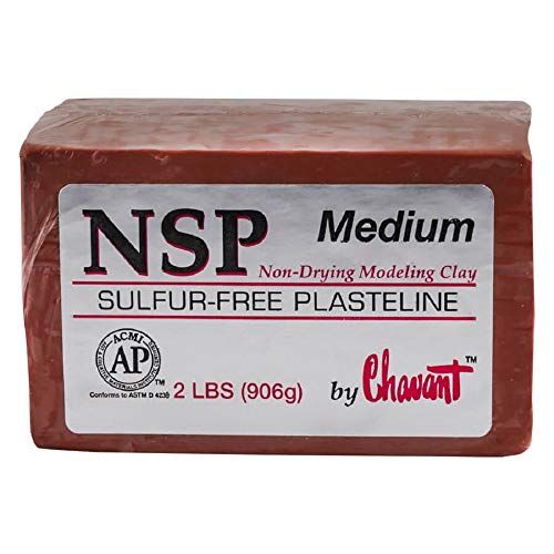 Chavant NSP Medium 2 Lbs - Professional Oil-Based Sulfur-Free Sculpting Clay in Brown - Perfect for Artists
