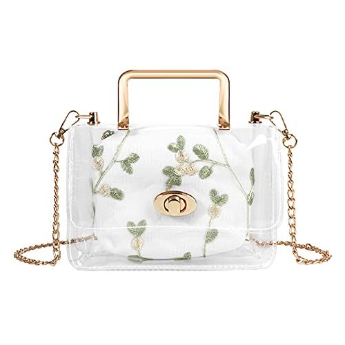Clear Shoulder Bag Purse: 2-in-1 Transparent Crossbody & Jelly Handbag for Women - Stylish PVC Top Handle Clutch