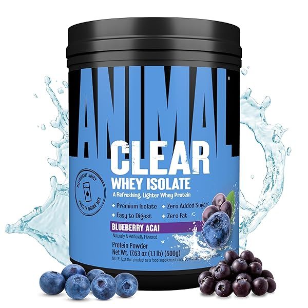 Clear Whey Isolate Protein Powder - Refreshing Blueberry Acai, Easy to Digest, 5g BCAA, 500g for Men & Women