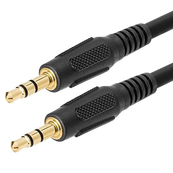 Cmple 100ft 3.5mm Aux Audio Cable - Male to Male Stereo Cord for Car, Phone & Headphones - Black