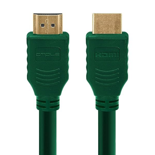Cmple 1.5FT HDMI Cable - High Speed 4K UHD 60Hz, 18Gbps, 3D - Green HDMI Cord for HDTV & Audio Return