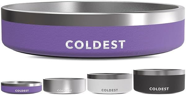 Coldest Dog Bowl: Heavy-Duty Insulated, Non-Slip & Spill-Proof - Perfect for Dogs & Cats (21 oz, Galaxy Purple)