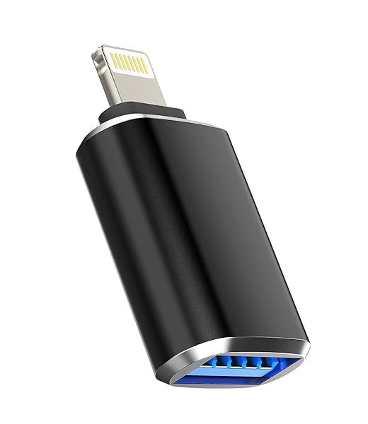 Lightning Male to USB 3.0 Female OTG Adapter for iPhone 11, 12 Pro Max, iPad & More - Connect Cameras, Drives, Keyboards & MIDI