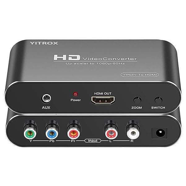 HDMI Converter Upscaler for Wii, PS2, PS3, Xbox 360 & More - 1080P YPbPr to HDMI Support