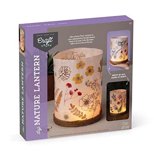Craft Crush Nature DIY Lantern Kit: Fun Garden Decor & Creative Art Project for Kids, Teens & Adults - Perfect for Parties & School!