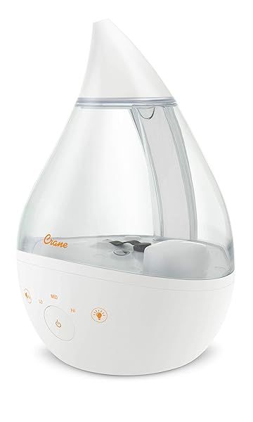 Crane 4-in-1 Ultrasonic Humidifier: 1 Gallon Cool Mist for Bedroom & Office - Optional Filters, Ideal for Large Rooms