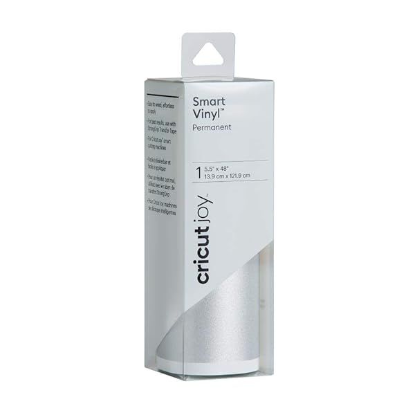 Buy Cricut Smart Permanent Vinyl Shimmer Silver 5.5in x 48in - Perfect for Joy Machine & Matless Cutting Up to 20ft!