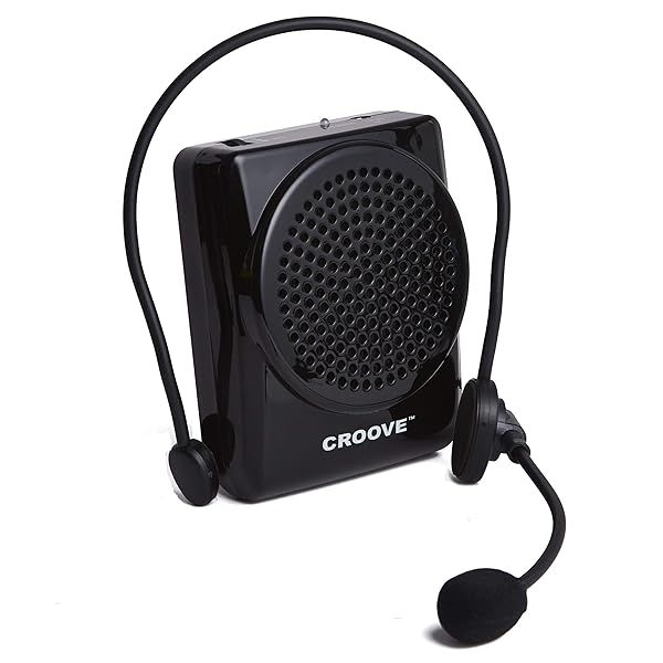 Croove Rechargeable Voice Amplifier Headset: Portable Microphone for Teachers with MP3 Support & Belt Clip