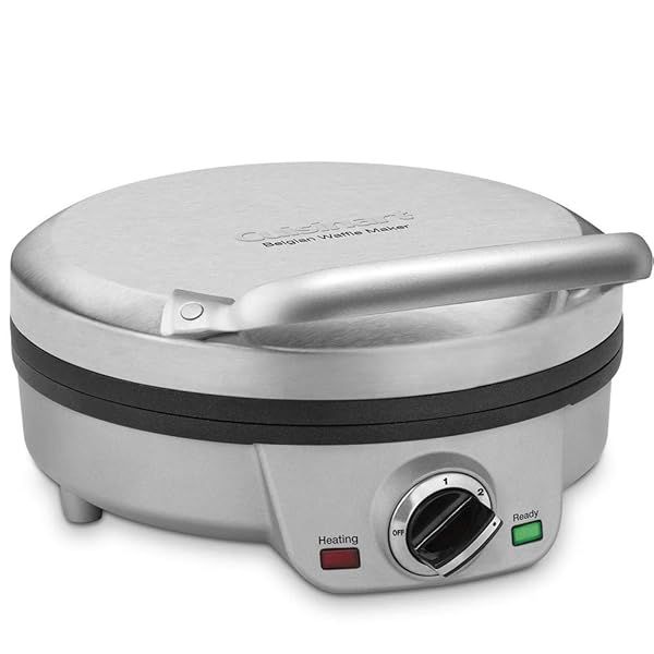 Buy Cuisinart Mini Belgian Waffle Maker WAF-200P1 - Round Silver Waffle Iron for Perfect Breakfasts