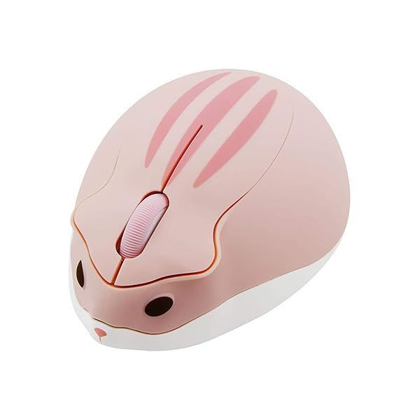 Adorable 2.4GHz Wireless Hamster Mouse - Quiet, Portable Optical Mice for Kids & Laptops - Perfect Gift in Pink!