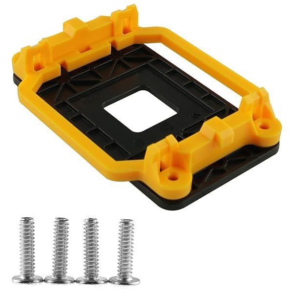 DGZZI CPU Cooler Bracket for AMD AM2/AM3 - Yellow Heatsink Fan Stand & Back Plate Holder