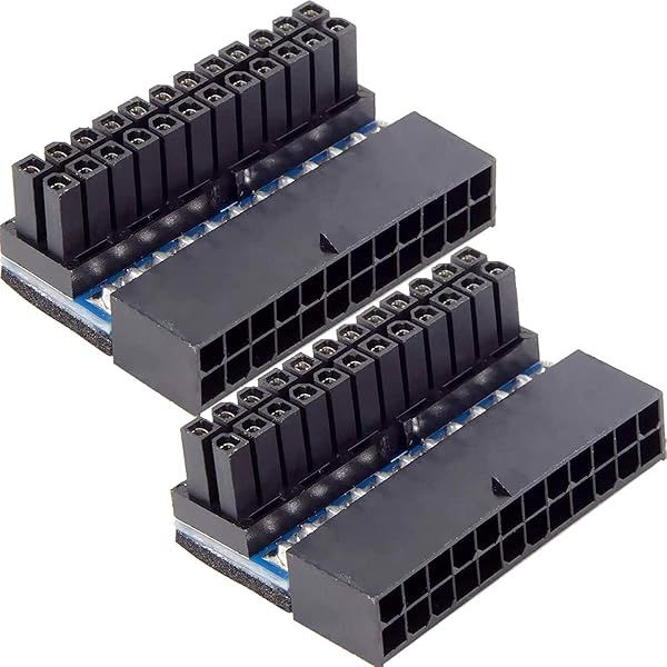 DKARDU 2 PCS ATX 24 Pin 90 Degree Adapter for Desktop Power Supply - Enhance Your Motherboard Connection