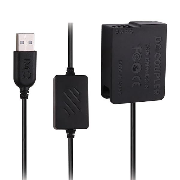 DMW-DCC8 DC Coupler & USB Power Cable for Panasonic Lumix DMC-FZ1000, G85, GX8 - Upgrade Your Battery Experience!