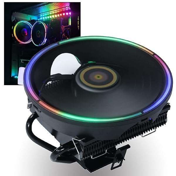 DS 120MM CPU Cooler - Black Aluminum Extrusion with RGB Fan for Intel LGA 1366/1156/1155/766 - Efficient PC Cooling