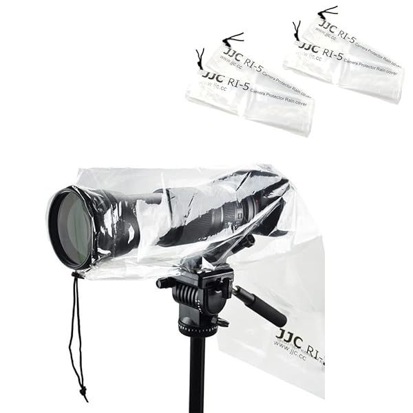 DSLR Camera Rain Cover JJC Rain Coat Sleeve Protector for Canon Nikon Fujifilm Sony Olympus Panasonic Tamron Sigma with a Lens up to 18