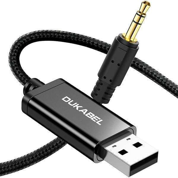 DUKABEL USB to 3.5mm Aux Cable - 4FT Male Audio Cord for PC, PS4, PS5 | Not Compatible with TV, Car, PS3