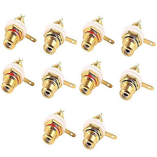 Buy Dahszhi RCA Female Socket Connector - 5 Pairs Panel Mount Audio Terminal Jack