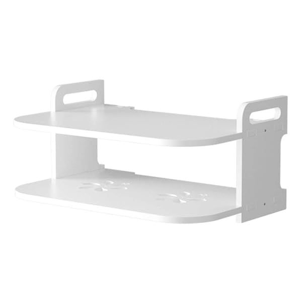 Denpetec Floating Shelf for TV: Punch-Free Storage for Set-Top Boxes, Routers & Game Consoles