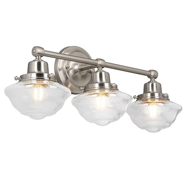 Design House 589143-SN 3-Light Dimmable Vanity Light - Modern Industrial Farmhouse Style for Kitchen & Bathroom