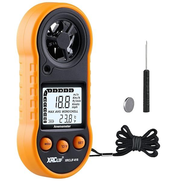 Handheld Digital Anemometer: Accurate Wind Speed & Temperature Meter for Fishing, Windsurfing, and Outdoor Activities