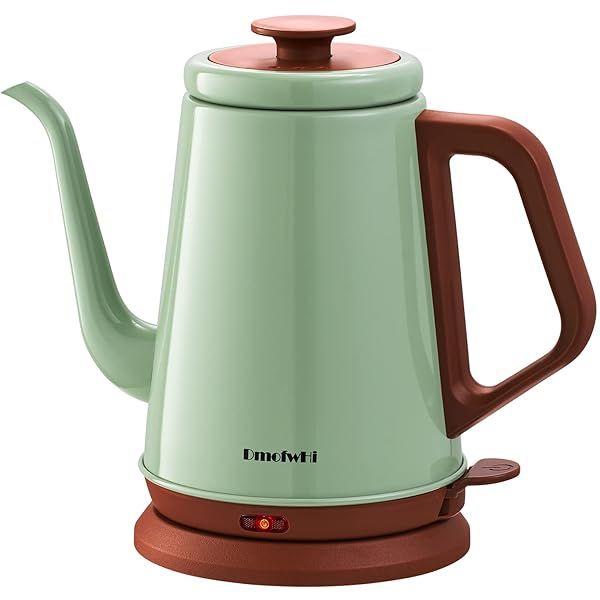 DmofwHi Gooseneck Electric Kettle 1.0L - BPA Free Stainless Steel Tea & Coffee Kettle in Green