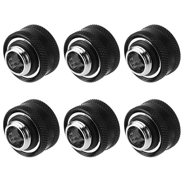 Dracaena 6 Pack Compression Fittings for 16MM Tubing - Perfect for Computer Water Cooling Systems