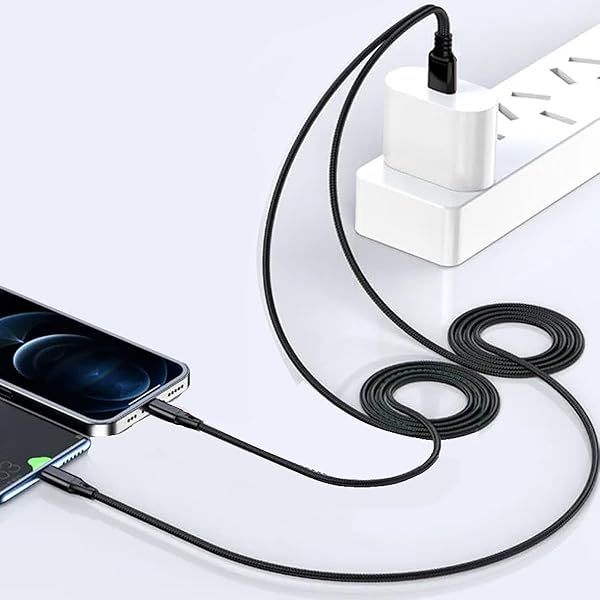 Dual USB C Multi Charging Cable 2X4ft - Fast Charge Phones & Tablets | Nylon Braided, Compatible with Samsung, Huawei, Pixel & More