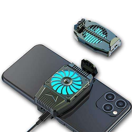 EATHNDY Mobile Phone Cooler: Rechargeable Cooling Fan for Gaming & Videos - LED Light, Compatible with iPhone & Android