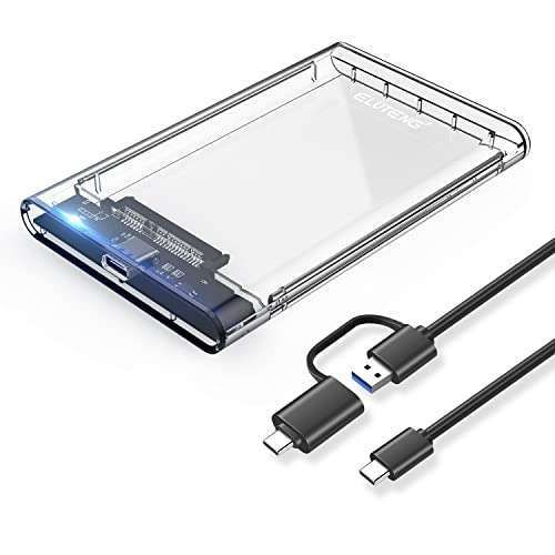 ELUTENG 2.5 SSD Enclosure 5Gbps Hard Drive Case Tool Free SATA to USB 3.1 Solid State Drive Enclosure USB C SSD HDD Enclosure Max 4TB Support UASP for 2.5 Inch SSD & HDD for WD Seagate Samsung