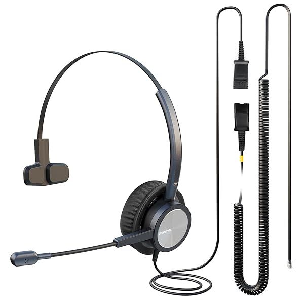 EMAIKER Cisco Landline Phone Headset - One Ear Wired RJ9 for CP-7841, 7940, 7965G & More