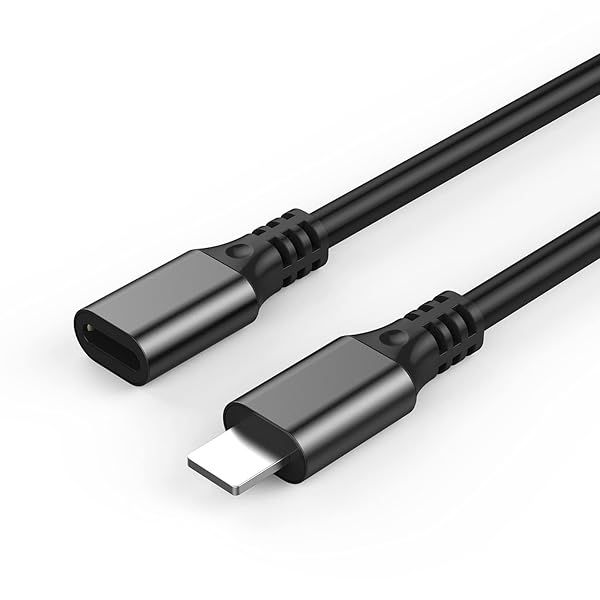 EMATETEK iPhone Extension Connector Cable Adapter - 3.3Ft Male to Female for Video, Audio, Data Transfer & Charging