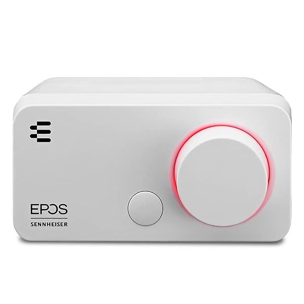 EPOS GSX 300 - External Computer Sound Card - High-Resolution Stereo & 7.1 Surround Sound - LED Volume Dial; Customizable Smart Button - Windows 10 Synchronized - Snow Edition