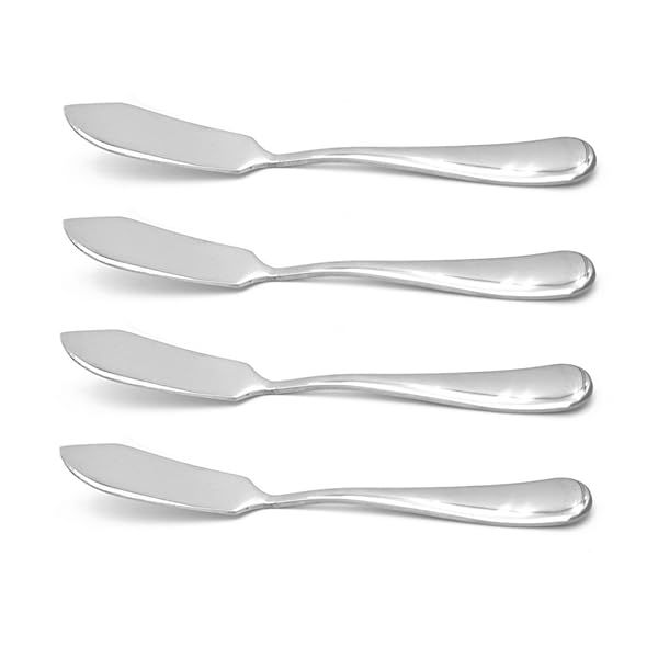 ERCRYSTO Stainless Steel Butter Knife Set of 4 - Perfect for Spreading Butter, Cheese & Condiments at Breakfast