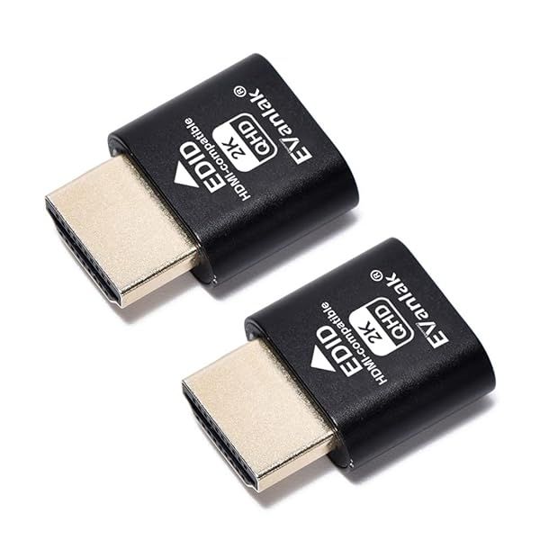 EVanlak HDMI Dummy Plug 1920x1080 Headless Ghost Display Emulator - 2 Pack, Premium Aluminum, 60Hz for PC