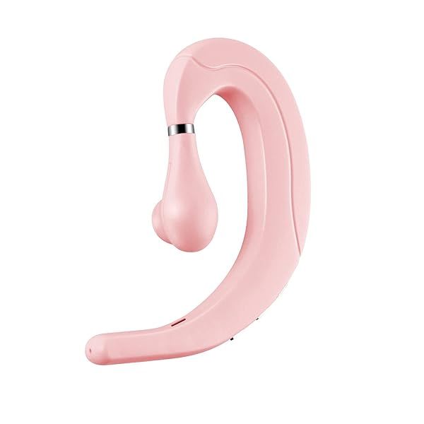 Waterproof Ear Hook Bluetooth Headphones with Microphone - Painless, Noise Reduction for iPhone 14/13/12/11/8/7 (Pink)