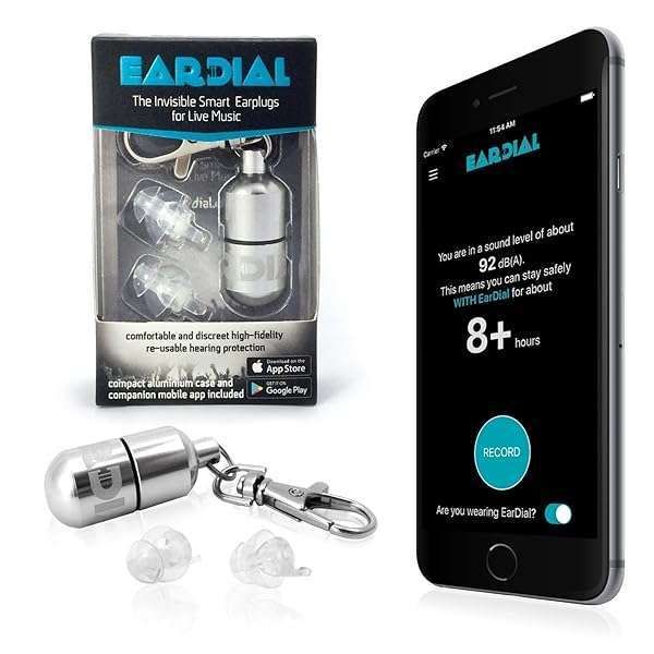 EarDial HiFi Earplugs: Invisible Hearing Protection for Concerts & Festivals - Comfortable Noise Reduction with App & Case