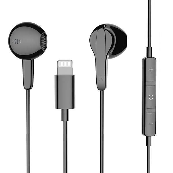 Top MFi Certified Lightning Earphones for iPhone 13/12/11 Pro Max/Xs Max/XR/X/7/8 Plus - Wired with Microphone & Volume Control