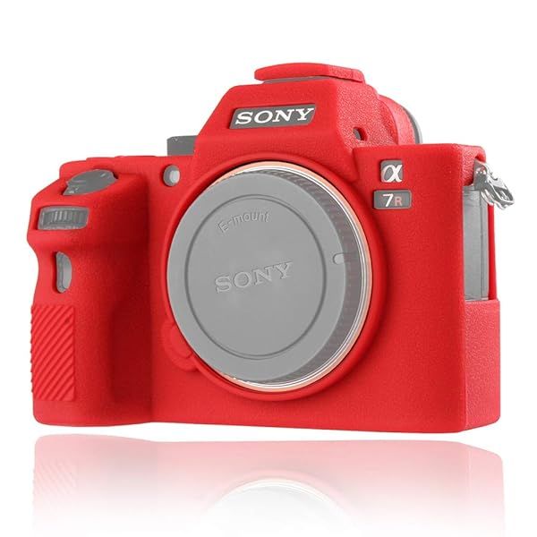 Easy Hood Camera Case for Sony Alpha A7II/A7RII/A7SII - Soft Silicone Protective Cover (Red)