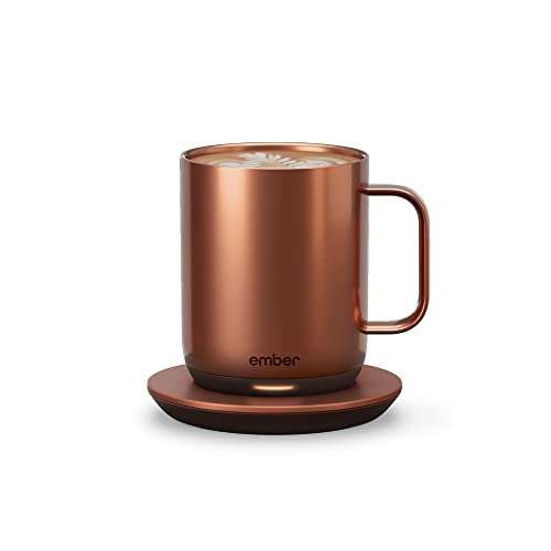 Ember Smart Mug 2: App-Controlled 10 Oz Heated Coffee Mug with 80 Min Battery Life & Stylish Copper Design