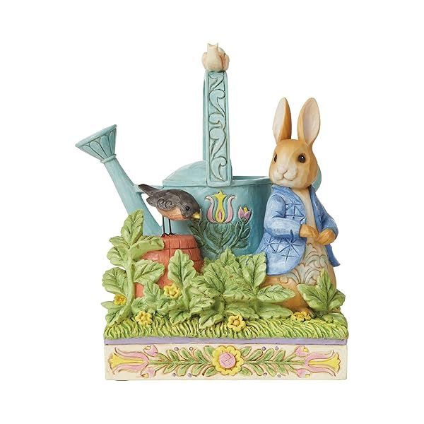 Enesco Beatrix Potter Jim Shore Peter Rabbit Figurine with Watering Can - 6 Inch Multicolor Collectible