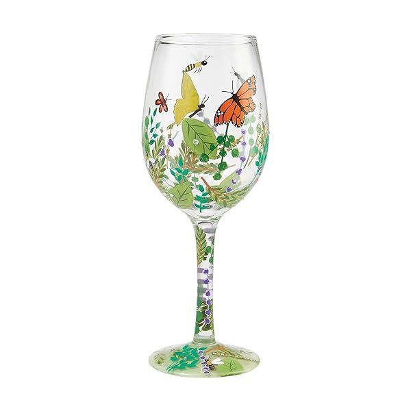 Shop Enesco Lolita Artisan Wine Glass - 15oz Multicolor Design | Unique Gift Idea