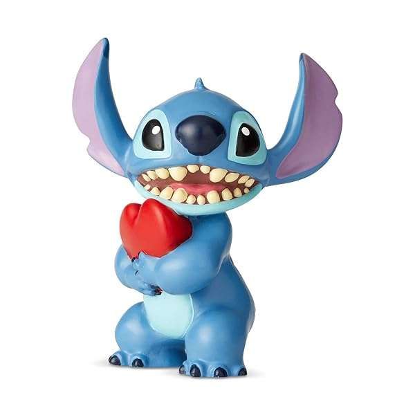 Enesco Disney Lilo and Stitch Heart Mini Figurine - 2.5 Inch Collectible, Multicolor
