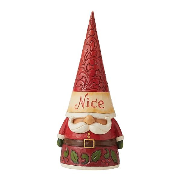 Enesco Jim Shore Christmas Gnome Figurine - Naughty & Nice Double-Sided, 8.27 Inch, Multicolor Red
