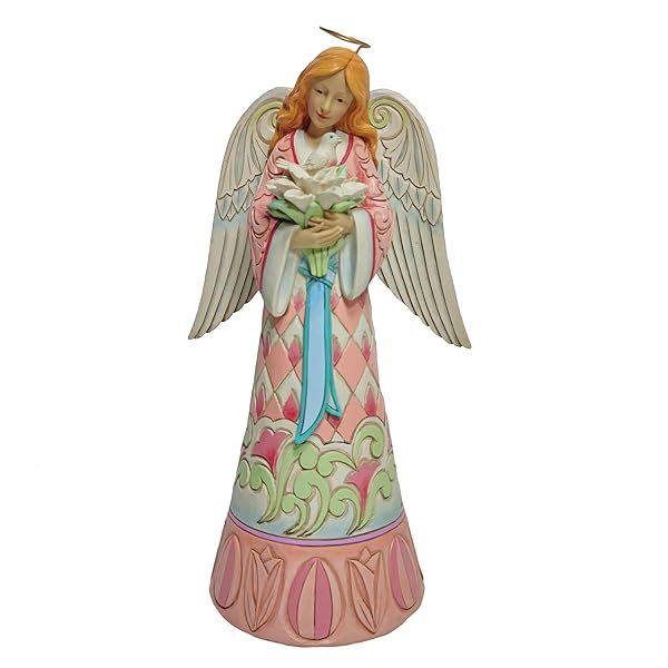 Enesco Jim Shore Easter Angel Figurine - 9.5 Inch Heartwood Creek with Lilies & Dove | Perfect Spring Decor