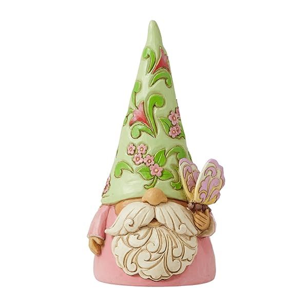 Enesco Jim Shore Heartwood Creek Gnome Figurine - 5.25 Inch Colorful Butterfly Design
