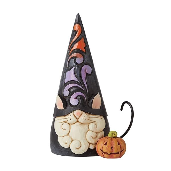 Enesco Jim Shore Halloween Black Cat Gnome Figurine - 4.72 Inch Multicolor Collectible