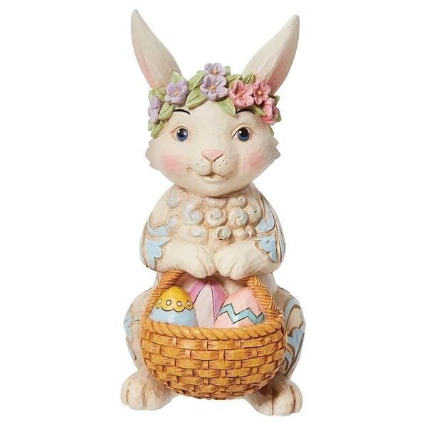 Enesco Jim Shore Pint Bunny Figurine with Floral Crown - 5.04 Inches of Charming Decor