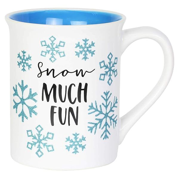 Enesco Our Name is Mud Glitter Snowflake Coffee Mug - 16oz Fun & Colorful Holiday Drinkware