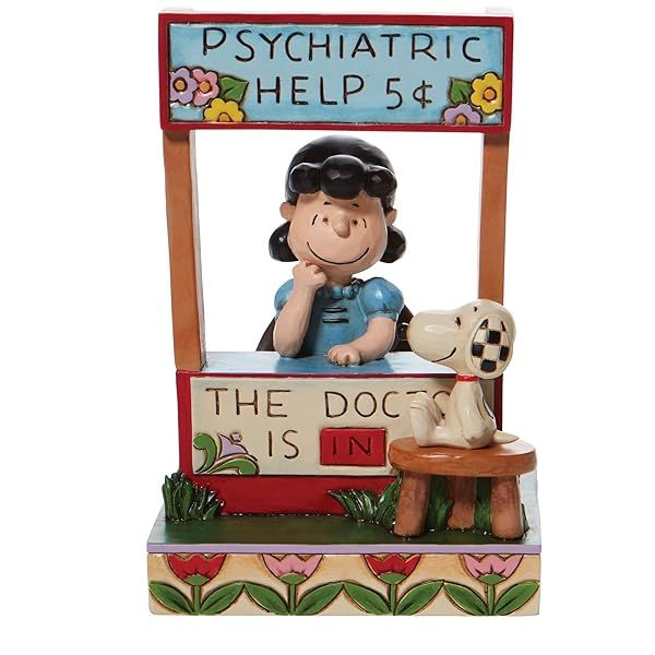 Enesco Peanuts Lucy Figurine by Jim Shore - 6 Inch Psychiatric Help Booth Decor