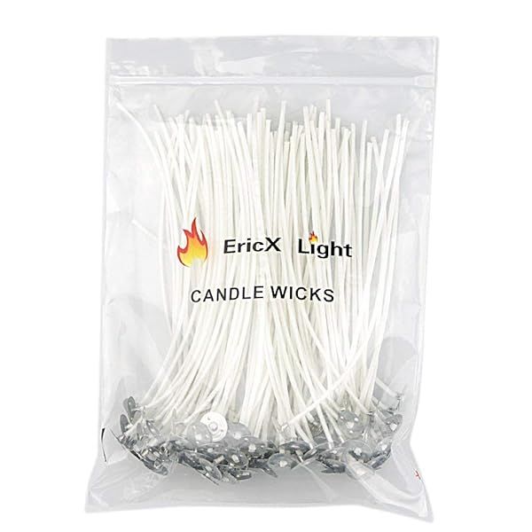 EricX Light 100 Pre-Waxed Cotton Candle Wicks - Perfect for DIY Candle Making